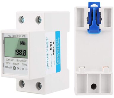 Lcd Digitale Eenfase Energiemeter Kwh Energieverbruik Meter Wattmeter Elektronische Display Voor Din Rail 5-80 Een DDM15SC