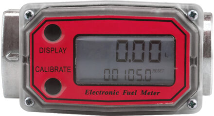 Lcd Digitale Flowmeter Turbine Flowmeter Diesel Fuel Flow Meter Voor Meten Benzine Diesel Kerosine rood