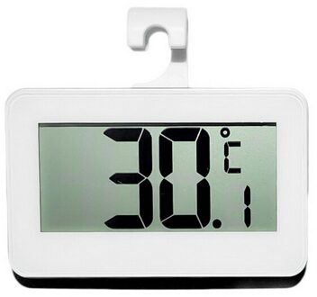 Lcd Digitale Scherm Precisie Koelkast Thermometer Verstelbare Stand Magneet Waterdichte Digitale Koelkast Vriezer Kamer wit met accu