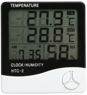 Lcd Digitale Thermometer Hygrometer Indoor Elektronische Temperatuur-vochtigheidsmeter Klok Weerstation Huishoudelijke Thermometers