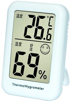 Lcd Digitale Thermometer Hygrometer Temperatuur Vochtigheid Sensor Vocht Meter Lcd Tijd Desktop Tafel Klokken licht blauw