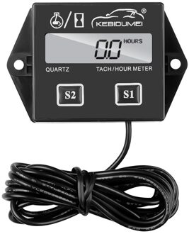 Lcd Digitale Urenteller Tach Toerenteller Voor Buitenboordmotor Grasmaaier Urenteller Motorcycle Marine Kettingzaag Pit Bike Hour Meter 1