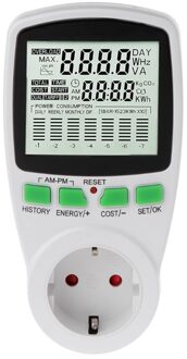 Lcd Digitale Voltage Meter Wattmeter Power Meter Elektrische Verbruik Analyzer Socket Eu Plug