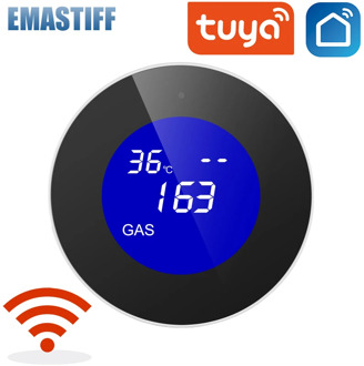 LCD display Tuya WiFi GAS LPG Leak Sensor alarm Fire Security detector APP Control home Safety smart Temperature monitoring
