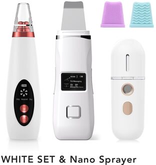 Lcd Display Ultrasone Huid Scrubber Trillingen Gezicht Spatel Comedondrukker Facial Scrubber Schop Schoon Kruidnagel Verwijderaars Goud