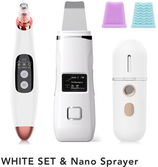 Lcd Display Ultrasone Huid Scrubber Trillingen Gezicht Spatel Comedondrukker Facial Scrubber Schop Schoon Kruidnagel Verwijderaars Roze