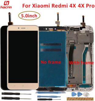 Lcd Display Voor Xiaomi Redmi 4X Lcd-scherm + Touch Screen Met Frame Vervanging Voor Redmi 4X4 X Pro Lcd-scherm zwart nee kader
