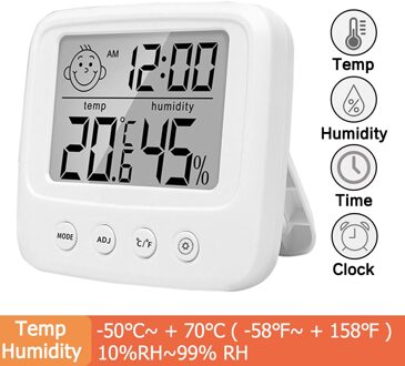 Lcd Elektronische Digitale Temperatuur-vochtigheidsmeter Thermometer Hygrometer Indoor Outdoor Weerstation Klok HTC-1 HTC-2 type A nee Backlight