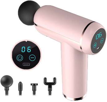 Lcd Mini Massage Gun Deep Tissue Spier Percussie Massager Voor Pijn Verlichten Spier Massage Met Hoge Intensiteit Trillingen Mini-A roze
