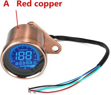 Lcd Motorcycle Kilometerstand Snelheidsmeter Toerenteller Gauge Universele Voor Yamaha Voor Honda Cg 125 Voor Suzuki Voor Kawasaki A rood koper