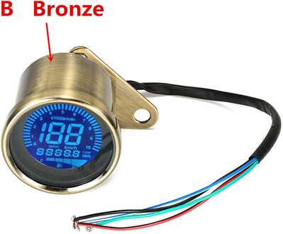 Lcd Motorcycle Kilometerstand Snelheidsmeter Toerenteller Gauge Universele Voor Yamaha Voor Honda Cg 125 Voor Suzuki Voor Kawasaki B bronzen