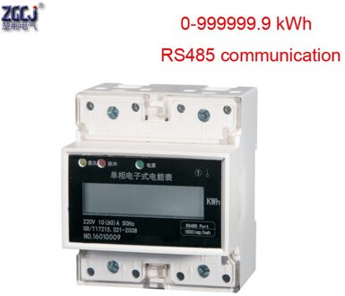 Lcd-scherm 0-999999.9kWh eenfase 4 P Din energy meter met RS485 communicatie functie Modebus-RTU protocol 20(80)A