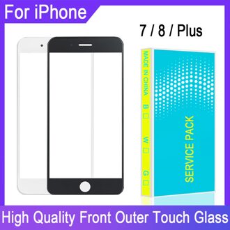 LCD-scherm aanraakpaneel voorglas voor iPhone 7 8 7 7 Plus 8 Plus 8 buitenste glazen frame voorzijde touchscreen glazen vervanging For 7 Plus wit