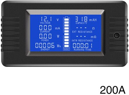 Lcd-scherm Engels Weerstand Voltmeter Meter Elektriciteit Voltage Auto Monitor Met Achtergrondverlichting 0-200V Solar Batterij Tester 200A
