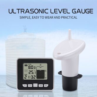 Lcd Temperatuur Display Meetinstrument Ultrasone Draadloze Water Tank Vloeibare Diepte Niveau Meter Met Temperatuur Display