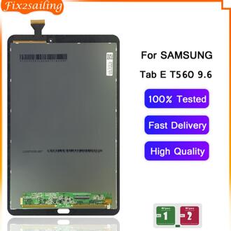 Lcd Touch Screen Digitizer Sensoren Vergadering Panel Vervanging Voor Samsung GALAXY Tab E 9.6 SM-T560 T560 SM-T561 9.6" origineel zwart