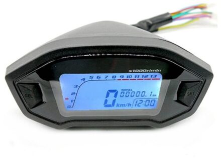Lcd Universele Motorfiets Snelheidsmeter Gauge Kilometerstand 5 Gear 7 Backlight 11000 Rpm 199 Kmh Mph Motorcycle Toerenteller GAUGE enkel en alleen