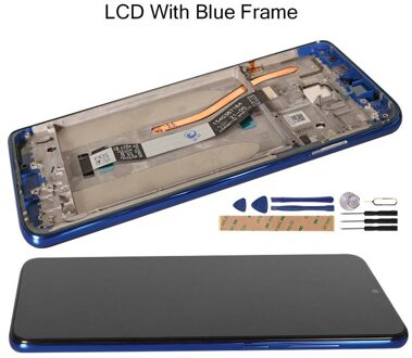 Lcd Voor Xiaomi Redmi Note 8 Pro Display Touch Screen Digitizer Vervanging Display Voor Redmi Note 8 Pro Screen Met frame 6.53" LCD met blauw kader