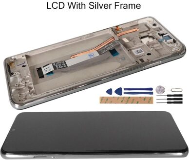 Lcd Voor Xiaomi Redmi Note 8 Pro Display Touch Screen Digitizer Vervanging Display Voor Redmi Note 8 Pro Screen Met frame 6.53" LCDWith zilver kader