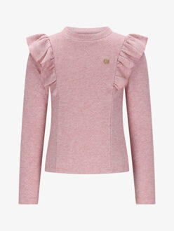 Le Chic Meisjes longsleeve nadya ruffle lurex Rood - 110