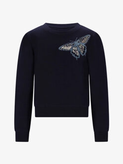 Le Chic Meisjes sweater odette big butterfly in the navy Blauw - 110