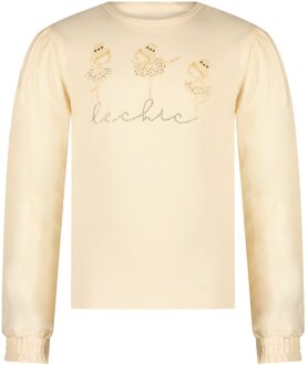 Le Chic Meisjes t-shirt dancing - Nora - Pearled ivory - Maat 116