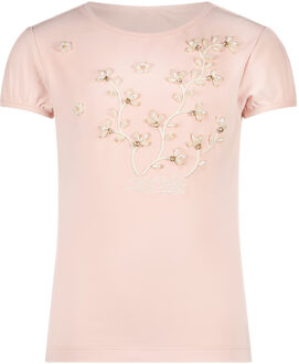 Le Chic Meisjes t-shirt luxe bloemen - Nommy - Baroque roze - Maat 110