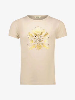 Le Chic Meisjes t-shirt nommy golden shield Ecru - 110