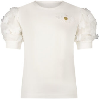 Le Chic Meisjes t-shirt voile - Noshany - Off wit - Maat 134/140