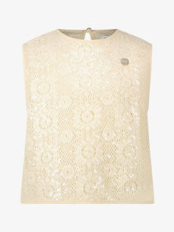 Le Chic Meisjes top enig sequin crochet Beige - 110