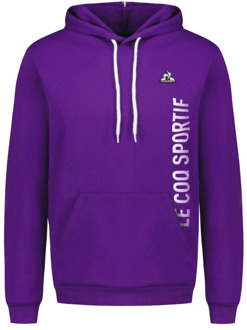 Le Coq Sportif BAT Hoodie Sweatshirt le coq sportif , Purple , Heren - 2Xl,L