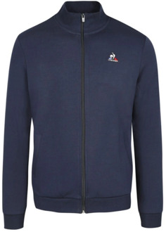 Le Coq Sportif Blauwe Trui met Voorkant Opening en Voorzakken le coq sportif , Blue , Heren - Xl,L,M,S