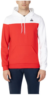 Le Coq Sportif Rode hoodie met lange mouwen voor heren le coq sportif , Red , Heren - Xl,M,S