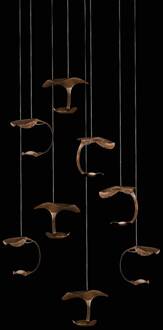 Le Gigine LED hanglamp 8-lamps brons bladkoper