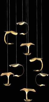 Le Gigine LED hanglamp 8-lamps goud bladgoud