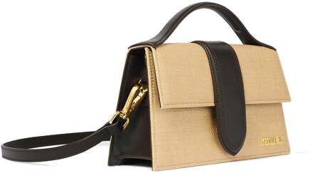 Le Grand Bambino Raffia tas - maat Bruin