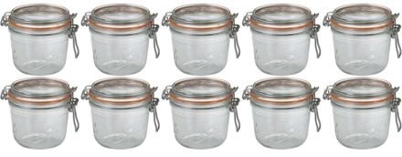 Le Parfait 10x Luchtdichte weckpotten transparant glas 500 ml - Weckpotten