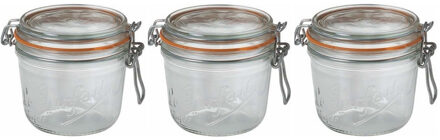 Le Parfait 18x stuks weckpotten/inmaakpotten met klepdeksel en beugelsluiting 500 ml - Inmaakpotten - Weckpotten - D 10,0 cm