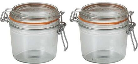 Le Parfait 2x Luchtdichte weckpotten transparant glas 350 ml - Weckpotten