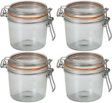 Le Parfait 4x Luchtdichte weckpotten transparant glas 350 ml - Weckpotten