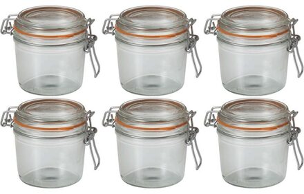 Le Parfait 6x Luchtdichte weckpottentransparant glas 350 ml - Weckpotten