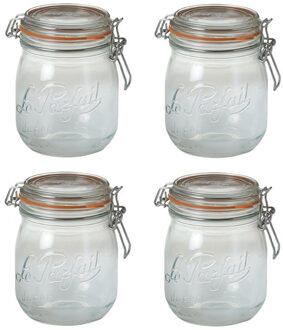Le Parfait 8x stuks weckpotten/inmaakpotten met klepdeksel 0.5 liter - Action products