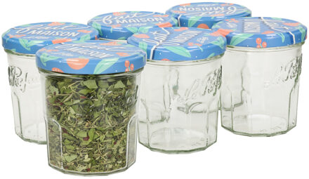 Le Parfait Bewaarpot/voorraadpot - 6x stuks - met schroefdeksel - 324 ml - Voorraadpot Multikleur