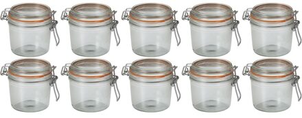 Le Parfait Voorraad/weckpot - 10x - transparant - glas - 10 x 8,5 cm - 350 ml - Le Parfait