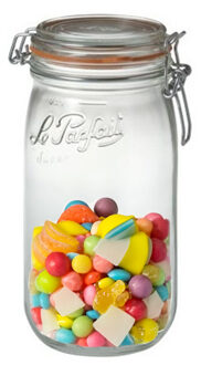 Le Parfait Voorraad/weckpot - 2x stuks - transparant - glas - 22 x 10 cm - 1,5 L - Le Parfait