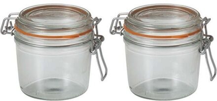 Le Parfait Voorraad/weckpot - 2x - transparant - glas - 10 x 8,5 cm - 350 ml - Le Parfait