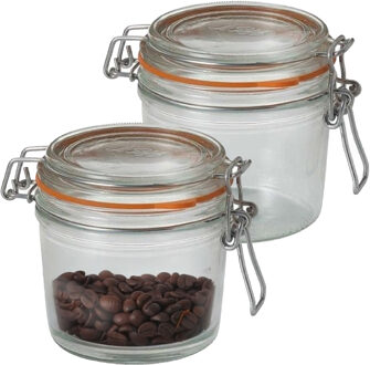Le Parfait Voorraad/weckpot - 2x - transparant - glas - 10 x 8,5 cm - 350 ml - Le Parfait