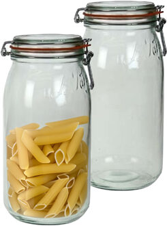 Le Parfait Voorraad/weckpot - 2x - transparant - glas - 28 x 13 cm - 3 L - Le Parfait