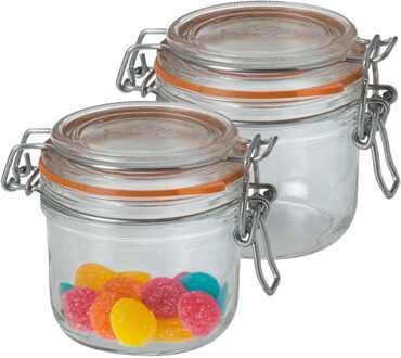 Le Parfait Voorraad/weckpot - 2x - transparant - glas - 8,5 x 7 cm - 200 ml - Le Parfait