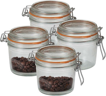 Le Parfait Voorraad/weckpot - 4x - transparant - glas - 10 x 8,5 cm - 350 ml - Le Parfait